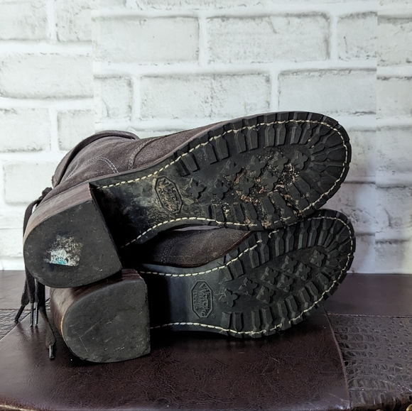 Frye Gray Suede Combat Boots - Picture 9 of 16